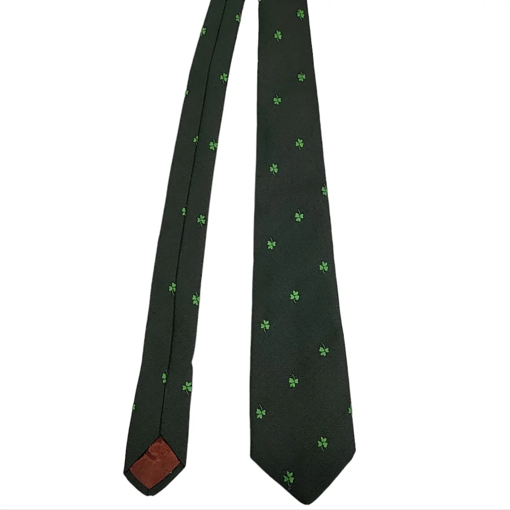 Vintage Millars Shamrock Green Tie Pre Owned Condition - Picture 6 of 6